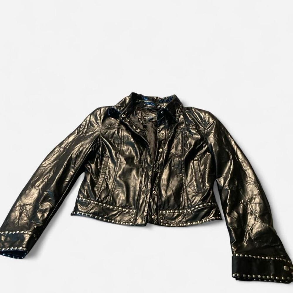 Rampage black studded faux leather